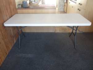 Folding Table, Acrylic top, metal legs good condition