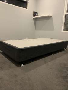 KING SINGLE bed base,charcoal base/silver legs.PERFECT condition. 