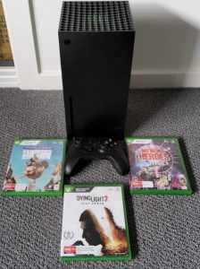 Xbox Series X 1TB console with controller and 3 games