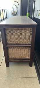 TV entertainment unit/ Chest of 6 x Rattan drawers
