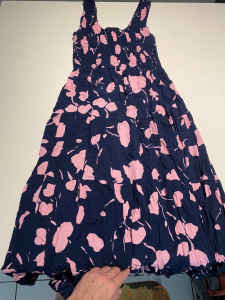 MISTER ZIMI Ladies navy & pink maxi-dress -Size 8