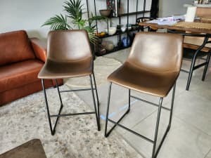 X2 leather bar stools 