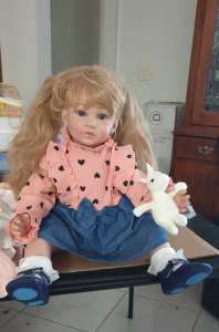 Beautiful Reborn Doll 24 inch with Long Hair, Clothes & Accessories