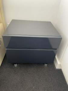 Gloss Finish Bedroom Furniture - 2 bed side tables and storage cabinet