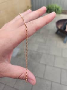 9ct Rose Gold Belcher Chain Necklace 50cm