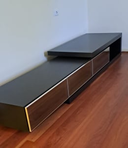 Milan Black Matt TV Cabinet Contemporary Design. NEW