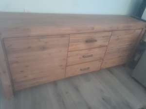 Timber matching buffet, entertainment unit and side table. table 