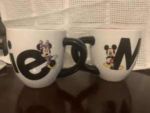 Disneyland Mickey and Minnie mugs