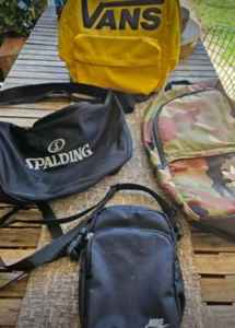 Bags: 2 backpacks, cross over, travel sport bag