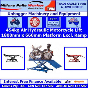 Millers Falls TWM 454kg (1000lb) Air Hydraulic Motorcycle Hoist