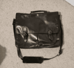 Large leather satchel bag black-brown Hidesign