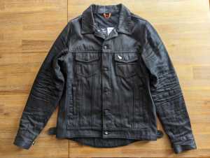 SAINT Unbreakable Denim Motorcycle Jacket Black Size M w/ D30 Armour