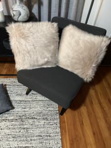 X2 Adairs Dusty Pink Fur Cushions New