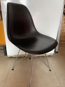 6 black plastic, chrome legs boardroom/dining room chairs