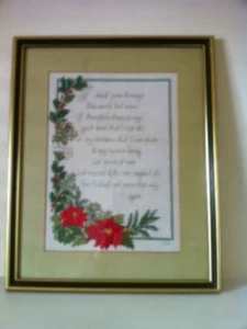 1 Framed Flower Poem Tapestry Picture Frame
