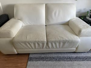 White Leather 2 seater couch