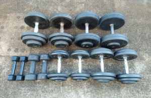Gym weights 2.5kg to 22.5kg fixed dumbell set