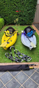 2 Kayaks with everything you need to get on the water