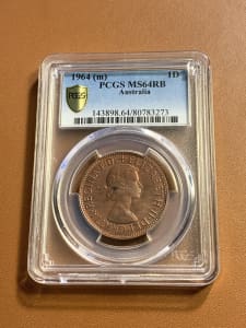 1964 (m) Penny PCGS Graded Mint State