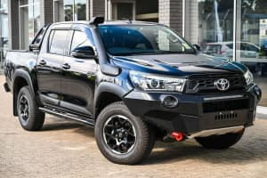2019 Toyota Hilux GUN126R Rugged X Double Cab Black 6 Speed Sports Automatic Utility