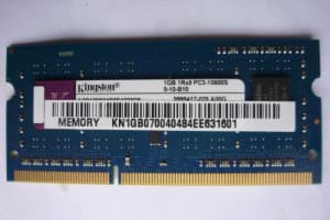 Kingston 1GB PC3-10600s Laptop RAM