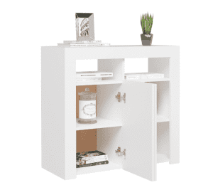 vidaXL Sideboard with LED Lights White (SKU:804328) Free Delivery