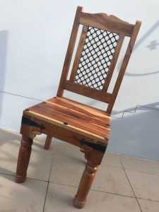 Mexican hand-crafted dining chairs - solid wood and iron