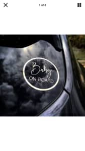 Rose Gold Baby on Board Decal 12cm car sticker Australia wide posted