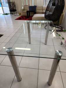 Small glass dining table 