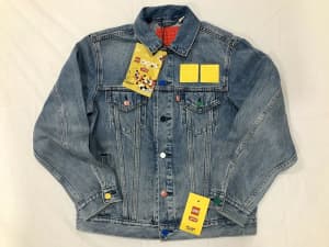 2020 L/Ed Levis LEGO DOTS Blue Denim Jacket Vintage Fit Mens M BNWT