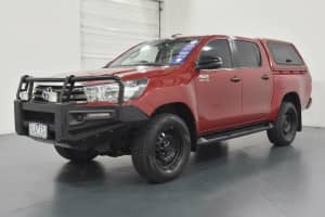 2017 Toyota Hilux GUN126R SR (4x4) Red 6 Speed Automatic Dual Cab Chassis