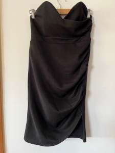 New Womens Black Strapless Dress size 12