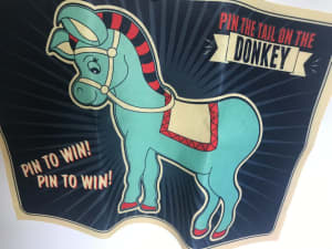 Kids Party game Pin The Tail on The Donkey Vintage Retro Style
