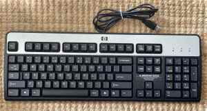 Hp Black & Silver USB-A Keyboard Ku-0316