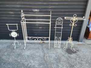 4pc Vintage French Provincial Metal Stands. Good Condition.Carlingford