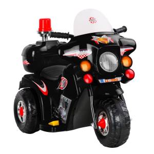 Rigo Kids Electric Ride On Police Motorcycle Motorbike 6V Battery Blac