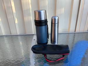 2 thermos drinking canisters