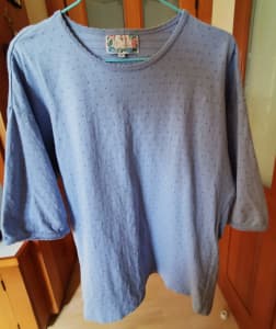Womens blue cotton T-shirt size 12-14