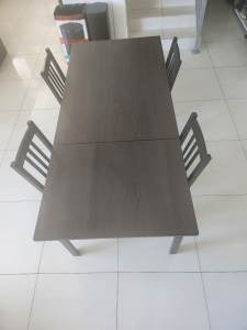 IKEA Dining Table Brown 4 chairs 