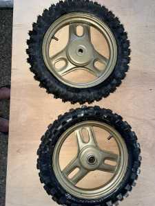 HONDA QR50 FRONT/REAR WHEELS AND TYRES