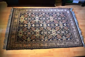 Persian Carpet 1.5x1 PINK Original Silk Handmade TABRIZ HERATI design