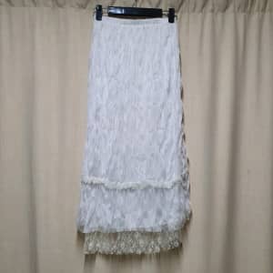 White lace maxi skirt free size
