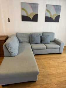 Blue 5 seat sofa set with cushions