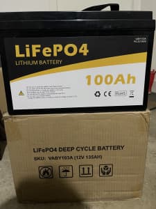 100ah LifePo4 lithium battery with battery indicator and volt meter..