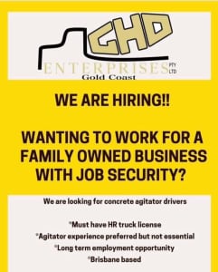 HR Truck Driver(BRISBANE)(GHD Enterprises)