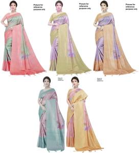 Indian Multicoloured Satin Saree YNF 096-100 / Bollywood Dress