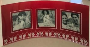 Christmas glass curved red picture frame