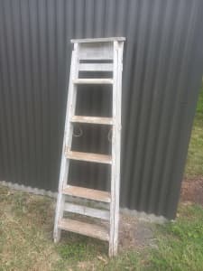 Vintage 6 Step Wooden Ladder