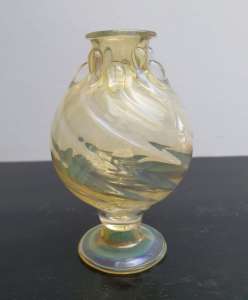 Namaya fox opalescent glass vase 