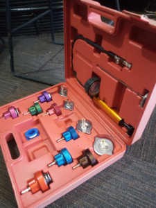 Universal radiator pressure tester kit.